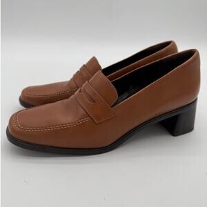 Rockport Comfort Tan Brazil Leather Y2K Preppy Academia Office Loafers 8